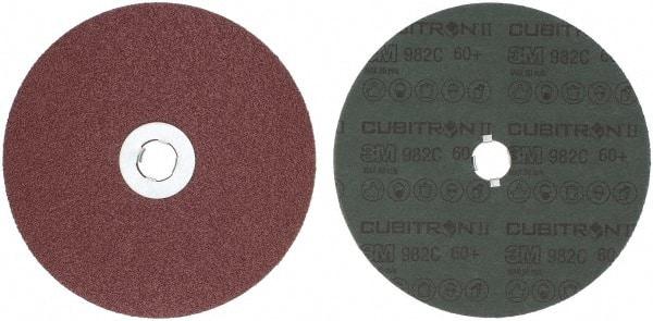 3M - 7" Diam 5/8-11 Threaded Hole 60 Grit Fiber Disc - Medium Grade, Ceramic, 8,600 Max RPM, Series 982C - Apex Tool & Supply