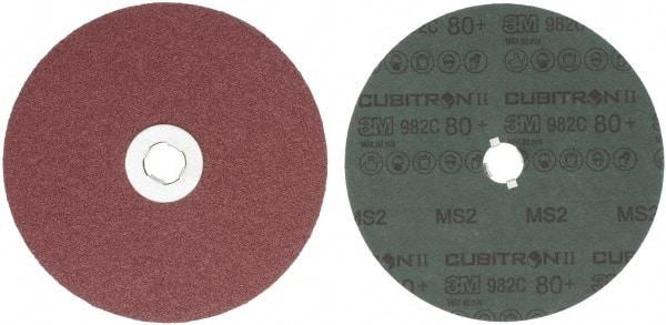 3M - 7" Diam 5/8-11 Threaded Hole 80 Grit Fiber Disc - Medium Grade, Ceramic, 8,600 Max RPM, Series 982C - Apex Tool & Supply