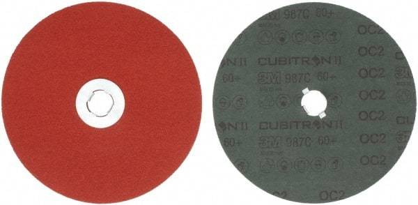 3M - 7" Diam 5/8-11 Threaded Hole 60 Grit Fiber Disc - Medium Grade, Ceramic, 8,600 Max RPM, Series 987C - Apex Tool & Supply