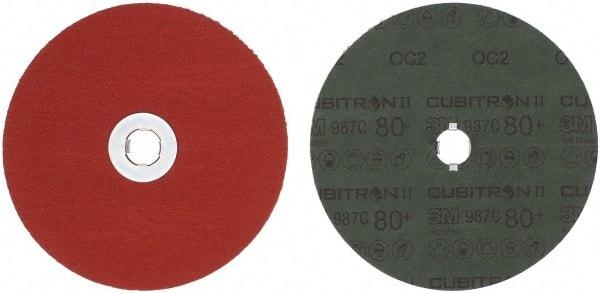 3M - 7" Diam 5/8-11 Threaded Hole 80 Grit Fiber Disc - Medium Grade, Ceramic, 8,600 Max RPM, Series 987C - Apex Tool & Supply