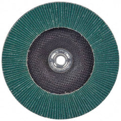 3M - 36 Grit, 4-1/2" Disc Diam, 5/8-11 Center Hole, Type 27 Zirconia Alumina Flap Disc - 13,300 Max RPM, Cloth Backing, Arbor Attaching System, Coated - Apex Tool & Supply