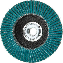 3M - 36 Grit, 4-1/2" Disc Diam, 5/8-11 Center Hole, Type 29 Zirconia Alumina Flap Disc - 13,300 Max RPM, Cloth Backing, Arbor Attaching System, Coated - Apex Tool & Supply