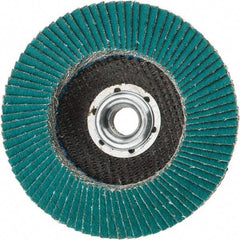 3M - 60 Grit, 4-1/2" Disc Diam, 5/8-11 Center Hole, Type 29 Zirconia Alumina Flap Disc - 13,300 Max RPM, Cloth Backing, Arbor Attaching System, Coated - Apex Tool & Supply