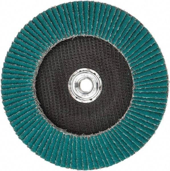 3M - 36 Grit, 7" Disc Diam, 5/8-11 Center Hole, Type 29 Zirconia Alumina Flap Disc - 8,600 Max RPM, Cloth Backing, Arbor Attaching System, Coated - Apex Tool & Supply