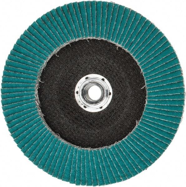 3M - 40 Grit, 7" Disc Diam, 5/8-11 Center Hole, Type 29 Zirconia Alumina Flap Disc - 8,600 Max RPM, Cloth Backing, Arbor Attaching System, Coated - Apex Tool & Supply