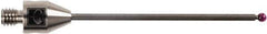 Renishaw - 0.08 Inch Ball Diameter, Carbide Stem, M4 Thread, Ruby Point Ball Tip CMM Stylus - 1.58 Inch Working Length, 0.06 Inch Stem Diameter, 1.97 Inch Overall Length - Apex Tool & Supply