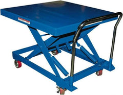 Vestil - 500 Lb Capacity Manual Scissor Elevating Cart - 14" to 34" Lift Height, 42" Platform Length x 42" Platform Width - Apex Tool & Supply