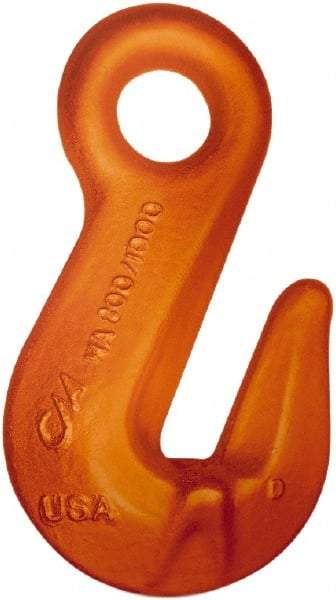 CM - Chain Grade 100, 8,800 Lbs. Load Limit Eye Cradle Grab Hook - 0.47 Inch Hook Throat, 3.28 Inch Reach, 0.78 Inch Eye Inside Diameter, 3/8 Inch Chain Diameter, 4.82 Inch Overall Length, 1/2 Inch Eye Thickness - Apex Tool & Supply