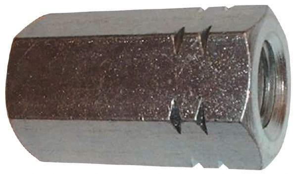 Made in USA - 1/2-13 UNC, 1-3/4" OAL Steel Standard Coupling Nut - Zinc-Plated Finish, 3/4" Width Across Flats - Apex Tool & Supply