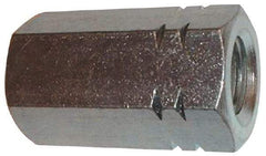 Made in USA - 3/8-16 UNC, 1-3/4" OAL Steel Standard Coupling Nut - Zinc-Plated Finish, 5/8" Width Across Flats - Apex Tool & Supply