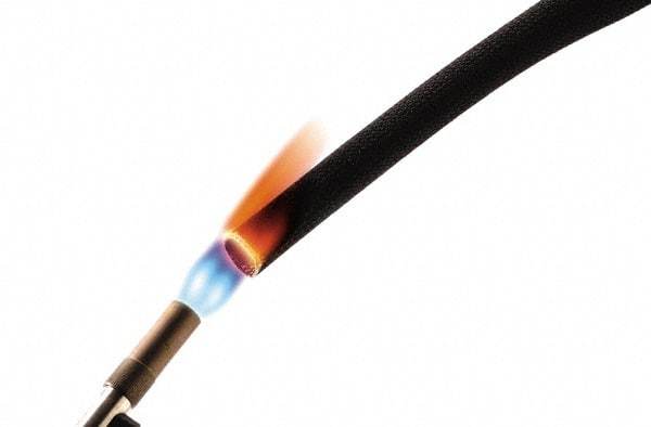 Techflex - Black High Temperature Cable Sleeve - 200' Coil Length, -94 to 1,200°F - Apex Tool & Supply