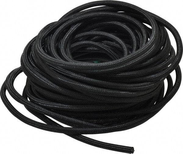 Techflex - Black PET Braided Cable Sleeve - 100' Coil Length, -103 to 257°F - Apex Tool & Supply