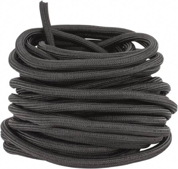 Techflex - Black Braided Cable Sleeve - 75' Coil Length, -103 to 257°F - Apex Tool & Supply