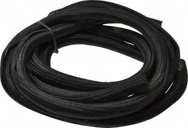 Techflex - Black Braided Cable Sleeve - 10' Coil Length, -103 to 257°F - Apex Tool & Supply