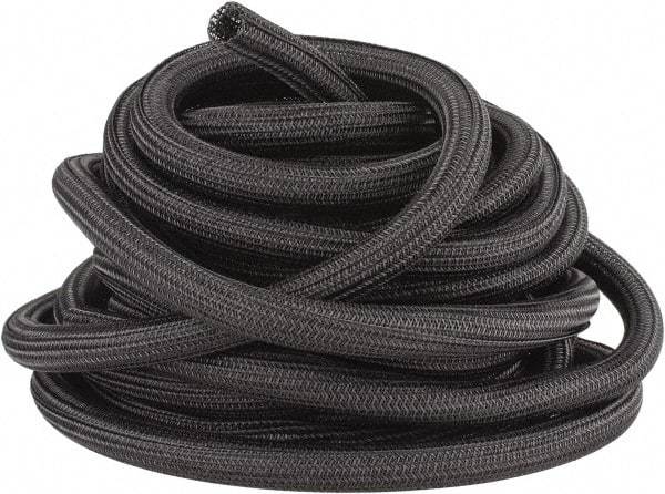 Techflex - Black Braided Cable Sleeve - 50' Coil Length, -103 to 257°F - Apex Tool & Supply