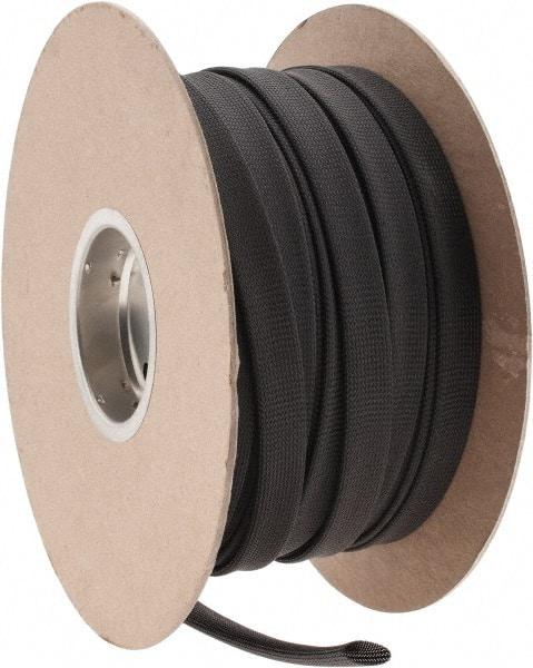 Techflex - Black Braided Expandable Cable Sleeve - 250' Coil Length, -103 to 257°F - Apex Tool & Supply