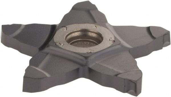 Iscar - PENTA C IC908 Grade, 0.118" Cutting Width, Carbide Cutoff Insert - 6° Right Hand Lead Angle, 0.008" Cnr Rad, TiAlN Coated, Other End - Apex Tool & Supply