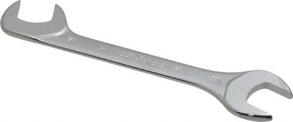 Facom - 14mm Stubby Extra Thin Open End Wrench - 4-23/32" OAL, Double End, Satin Finish, 15° & 75° Head Angle - Apex Tool & Supply