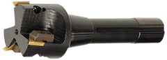 APT - 3/4" Cut Diam, 0.65" Max Depth of Cut, 5-7/8" OAL, Indexable Square Shoulder End Mill - TPC 32..., TPG 32., TPU 32. Inserts, R8 90° Lead Angle, Series Tri-Dex - Apex Tool & Supply