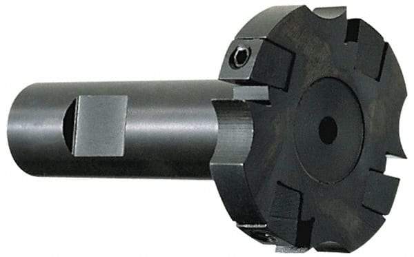 APT - Shank Connection, 0.53" Cutting Width, 7/16" Depth of Cut, 2" Cutter Diam, 4 Tooth Indexable Slotting Cutter - 1" Shank Diam, SM24 Toolholder, CTA 2 Insert, Left Hand Cutting Direction - Apex Tool & Supply