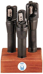APT - 1 to 1-1/2" Cutting Diam, R8 Shank, IndexableRound Inserted End Mill Set - EMR Carbide Toolholder, Series Tri-Dex - Apex Tool & Supply