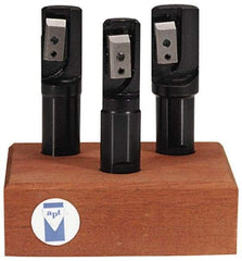 APT - 2 to 3" Cutting Diam, R8 Shank, Indexable Tridex End Mill Set - EM Carbide Toolholder, Series Tri-Dex - Apex Tool & Supply