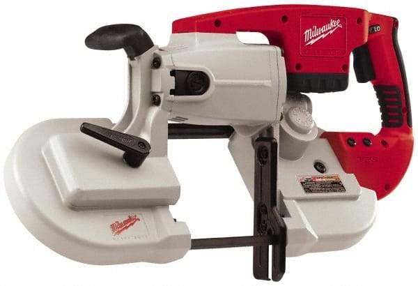 Milwaukee Tool - 28 Volt, 44-7/8" Blade, 350 SFPM Cordless Portable Bandsaw - 5" (Round) & 5 x 5" (Rectangle) Cutting Capacity, Lithium-Ion Battery Not Included - Apex Tool & Supply