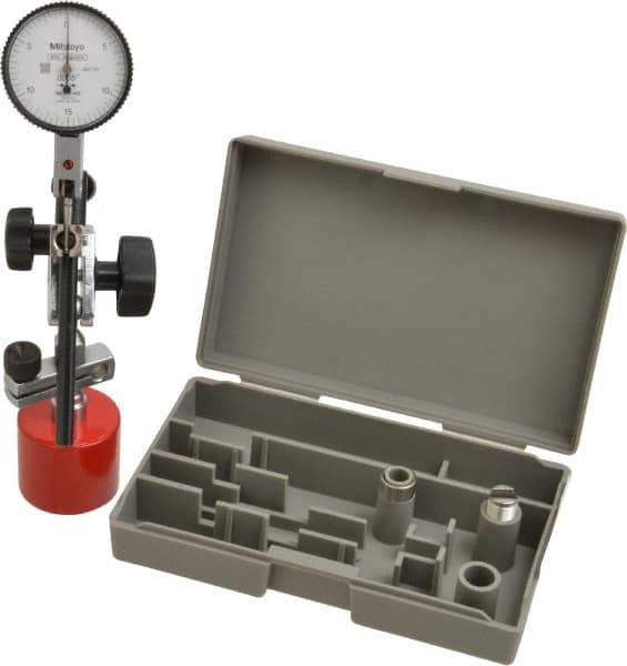 Mitutoyo - 0.0005" Graduation, 0-15-0 Dial Reading, Indicator & Base Kit - 1-1/2" Dial Diam - Apex Tool & Supply