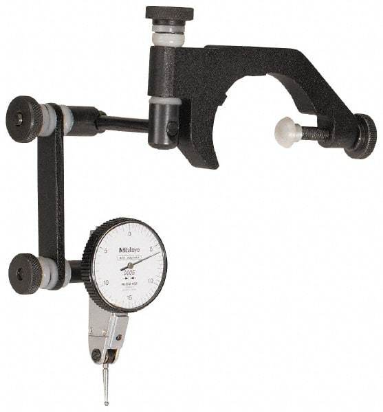 Mitutoyo - 0.0005" Graduation, 0.03" Max Meas, 0-15-0 Dial Reading, Indicator & Base Kit - 1-1/2" Dial Diam - Apex Tool & Supply