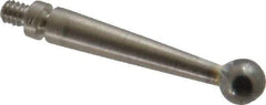 Mitutoyo - 3mm Ball Diam, Steel, Ball Test Indicator Contact Point - 0.74" Contact Point Length, Use with Mitutoyo 513 Series Dial Test Indicators - Apex Tool & Supply