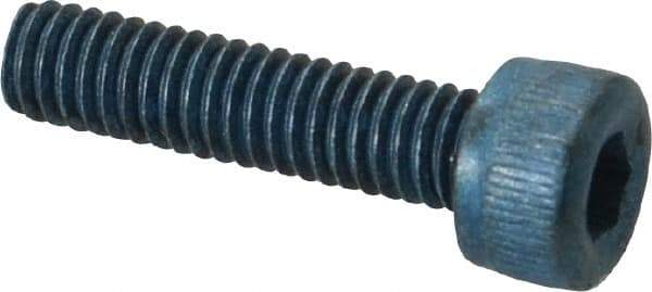 Metric Blue - M4x0.70 Metric Coarse Hex Socket Drive, Socket Cap Screw - Grade 12.9 Alloy Steel, Metric Blue Finish, Fully Threaded, 16mm Length Under Head - Apex Tool & Supply