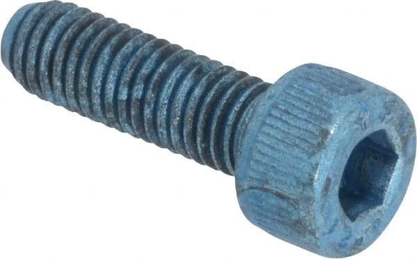 Metric Blue - M5x0.80 Metric Coarse Hex Socket Drive, Socket Cap Screw - Grade 12.9 Alloy Steel, Metric Blue Finish, Fully Threaded, 16mm Length Under Head - Apex Tool & Supply