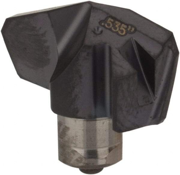 Iscar - Series ICK, 0.535" Diam Grade IC908 140° Replaceable Drill Tip - Carbide, TiAlN Finish, 13 Seat Size, Through Coolant - Apex Tool & Supply