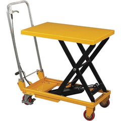Wesco Industrial Products - 660 Lb Capacity Manual Hydraulic Scissor Lift Table - 11" to 35" Lift Height, 32" Platform Length x 20" Platform Width - Apex Tool & Supply