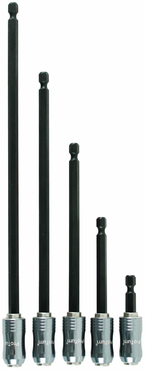 5 Piece - 2.4" - 9.8" Lengths - Proturn 1/4" Quick Release Bit Holder Set with Magnets - Apex Tool & Supply