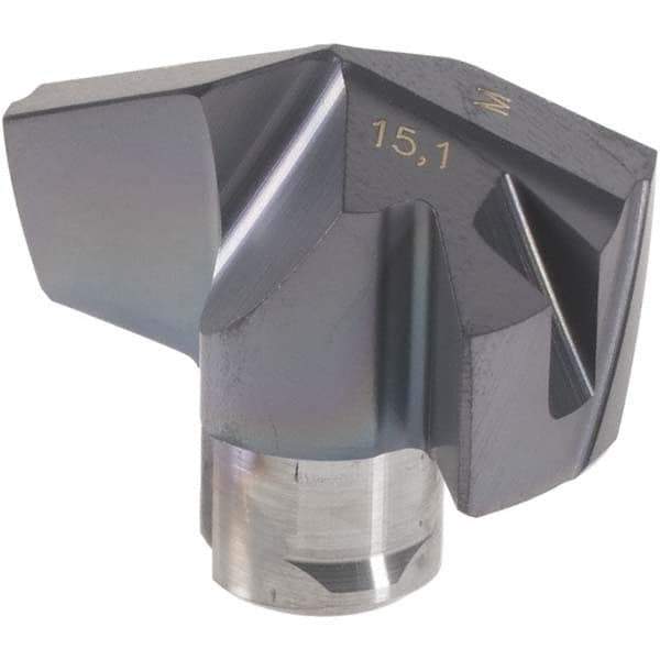 Iscar - Series ICM, 0.594" Diam Grade IC908 140° Replaceable Drill Tip - Carbide, TiAlN Finish, 15 Seat Size, Through Coolant - Apex Tool & Supply