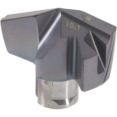Iscar - Series ICM, 0.594" Diam Grade IC908 140° Replaceable Drill Tip - Carbide, TiAlN Finish, 15 Seat Size, Through Coolant - Apex Tool & Supply