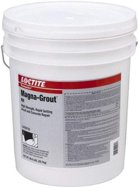 Loctite - 640 Fluid Ounce Container, Gray, Tub Magnesium Phosphate Construction Adhesive - Series Magna-Grout, 15 to 22 min Fixture Time, Indoor, Outdoor - Apex Tool & Supply
