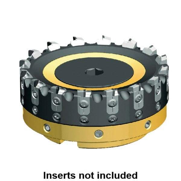 Kennametal - 24 Inserts, 200mm Cut Diam, 60mm Arbor Diam, 3mm Max Depth of Cut, Indexable Square-Shoulder Face Mill - 0/90° Lead Angle, 63mm High, Series AluMill - Apex Tool & Supply