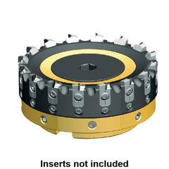 Kennametal - 24 Inserts, 200mm Cut Diam, 60mm Arbor Diam, 3mm Max Depth of Cut, Indexable Square-Shoulder Face Mill - 0/90° Lead Angle, 63mm High, Series AluMill - Apex Tool & Supply