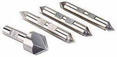 Hertel - 4 Piece 1-1/4" Cutter Head Diam, Cobalt Chamfer Mill Set - Apex Tool & Supply