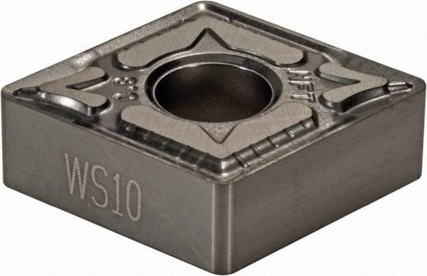Walter - CNGG432 NFT Grade WS10 Carbide Turning Insert - Uncoated, 80° Diamond, 1/2" Inscr Circle, 3/16" Thick, 1/32" Corner Radius - Apex Tool & Supply