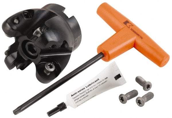 Kennametal - 2-1/2" Cut Diam, 9.53mm Max Depth, 3/4" Arbor Hole, 4 Inserts, RCGT 64... Insert Style, Indexable Copy Face Mill - BMD250 Cutter Style, 26,000 Max RPM, 2 High, Series KSRM - Apex Tool & Supply