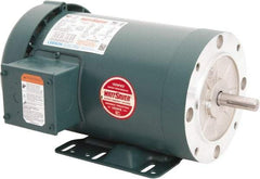 Leeson - 2 Max hp, 1,800 Max RPM, Premium Efficient Electric AC DC Motor - 230/460 V Input, Three Phase, 56HC Frame, 5/8" Shaft Diam, C-Face with Base Mount, TEFC Enclosure - Apex Tool & Supply