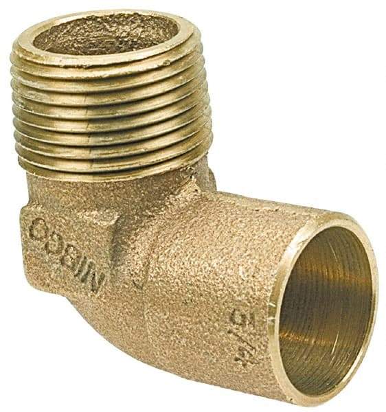 NIBCO - 1-1/4" Cast Copper Pipe 90° Elbow - C X M, Pressure Fitting - Apex Tool & Supply