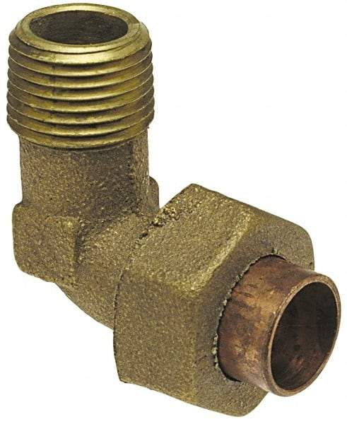 NIBCO - 3/8" Cast Copper Pipe 90° Union Elbow - C X M, Pressure Fitting - Apex Tool & Supply