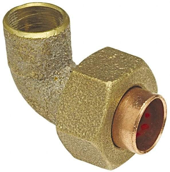 NIBCO - 3/8" Cast Copper Pipe 90° Union Elbow - C x C, Pressure Fitting - Apex Tool & Supply