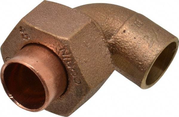 NIBCO - 1/2" Cast Copper Pipe 90° Union Elbow - C x C, Pressure Fitting - Apex Tool & Supply
