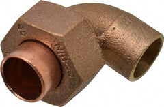 NIBCO - 1/2" Cast Copper Pipe 90° Union Elbow - C x C, Pressure Fitting - Apex Tool & Supply