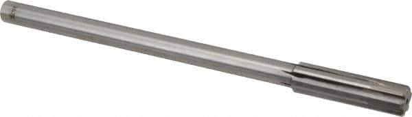 Made in USA - 0.555" Carbide-Tipped 6 Flute Chucking Reamer - Straight Flute, 7/16" Straight Shank, 2" Flute Length, 8" OAL - Apex Tool & Supply